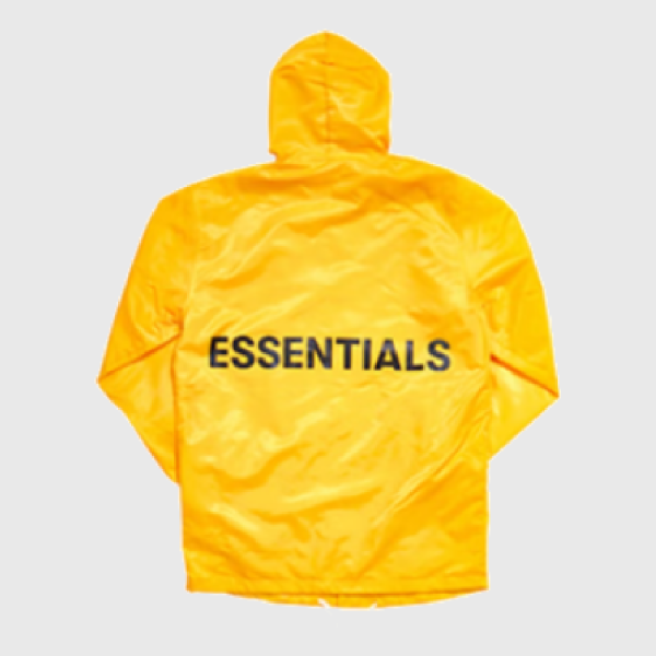 Essentials Graphic Hooded Coach Jacket Yellow (1)
